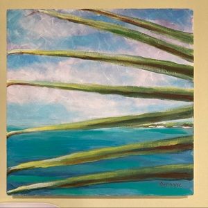 Seve Mile Beach, Original Acrylic on gallery wrapped 12x12 canvas